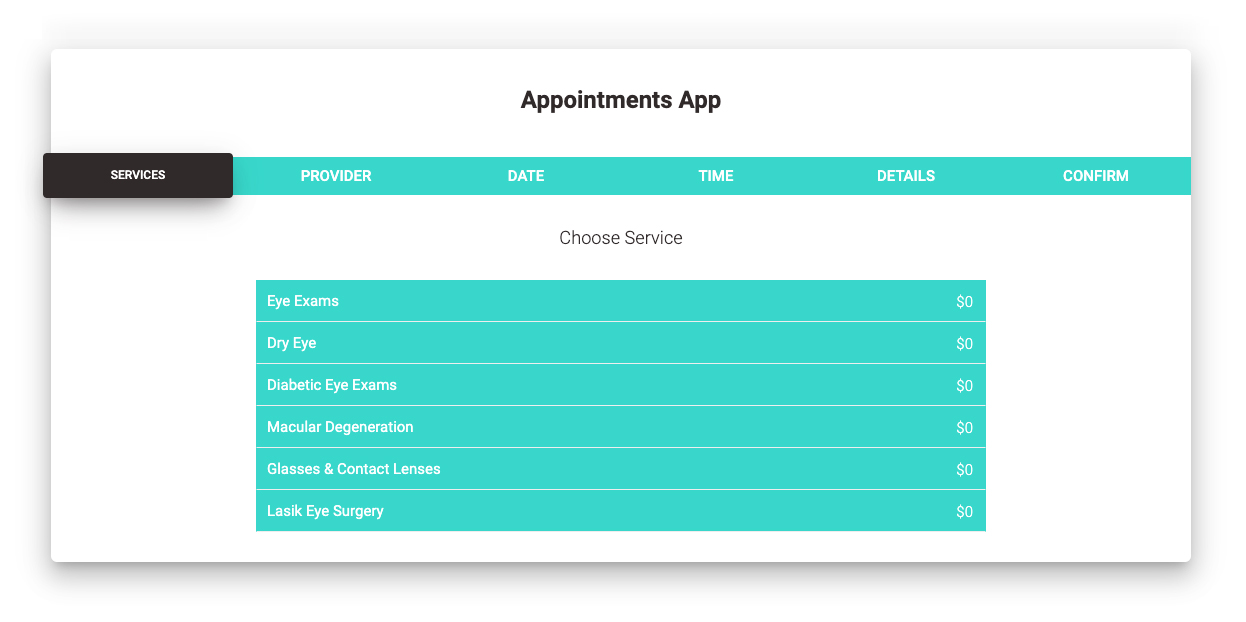 Preview of the Appointments App